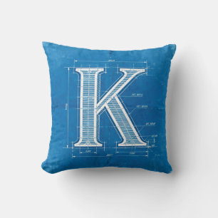 Cojín Decorativo Letra Monograma K Plano