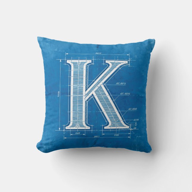 Cojín Decorativo Letra Monograma K Plano (Anverso)