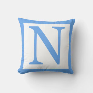 Cojín Decorativo Letra N Bebé Borde azul