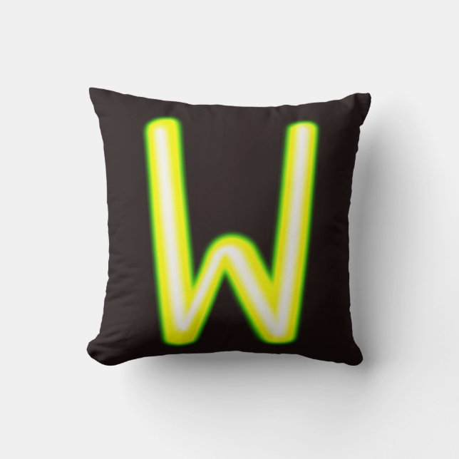 Cojín Decorativo Letra neon light W Cushion (Anverso)