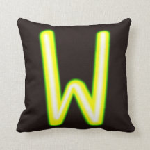 Letra neon light W Cushion