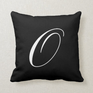Cojín Decorativo Letra O Monograma negro