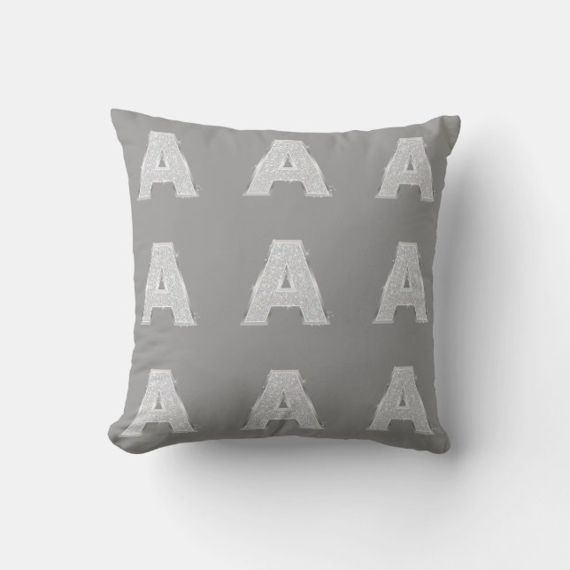 Cojín Decorativo Letra plata A (Anverso)