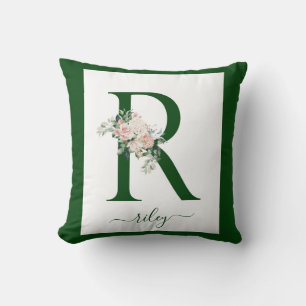 Cojín Decorativo Letra R Floral Monograma