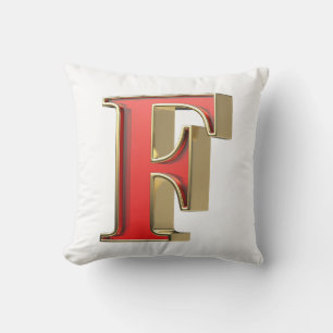 Cojín Decorativo Letra roja de vidrio F