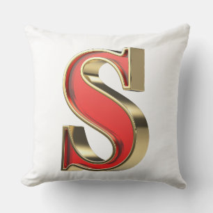 Cojín Decorativo Letra roja de vidrio S