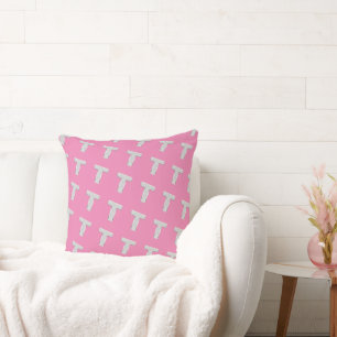 Cojín Decorativo Letra rosa T