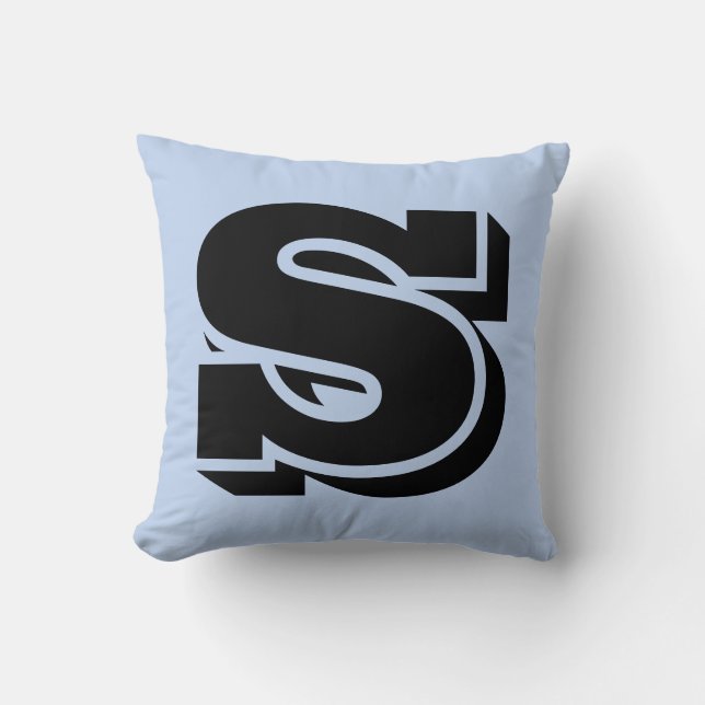 COJÍN DECORATIVO LETRA S MONOGRAM BLUE PILLOW (Anverso)