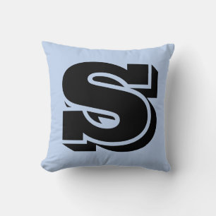 COJÍN DECORATIVO LETRA S MONOGRAM BLUE PILLOW