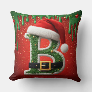 Cojín Decorativo Letra Santa B con encanto navideño 🎅
