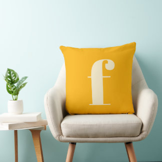 Cojín Decorativo Letra simple mínima Sunny Amarilla Monograma
