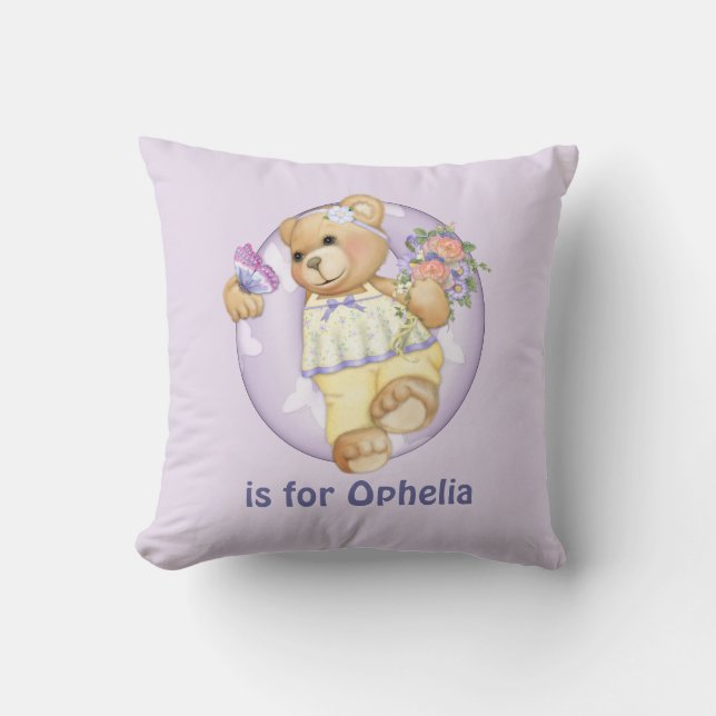 Cojín Decorativo Letra Teddy Bear 0 Monograma Pillow (Anverso)