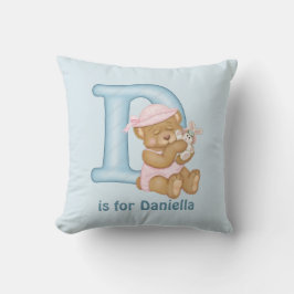 Cojín Decorativo Letra Teddy Bear D Monograma Pillow