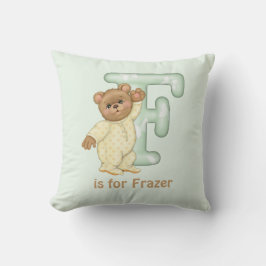 Cojín Decorativo Letra Teddy Bear F Monograma Pillow
