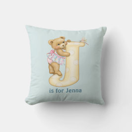 Cojín Decorativo Letra Teddy Bear J Monograma Pillow