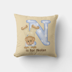 Cojín Decorativo Letra Teddy Bear N Monograma Pillow