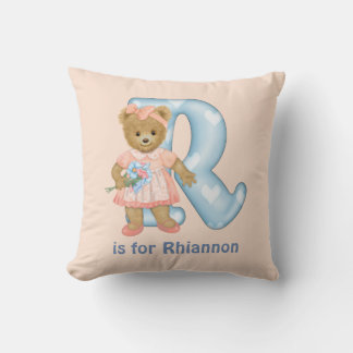 Cojín Decorativo Letra Teddy Bear R Monograma Pillow