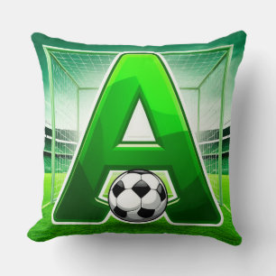 Cojín Decorativo ⚽ Letra Verde A Logotipo de Fútbol Estadio Gol Dep