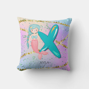 Cojín Decorativo Letra X Monograma Acuarela Cuta Cristales De Siren