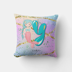 Cojín Decorativo Letra Y Monograma Acuarela Cuta Nursera De Sirena