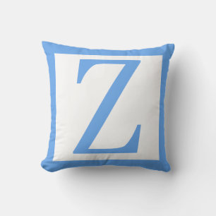 Cojín Decorativo Letra Z Borde Azul Bebé