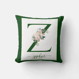 Cojín Decorativo Letra Z floral monograma
