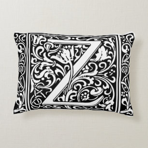 Cojín Decorativo Letra Z Monograma medieval Art Nouveau
