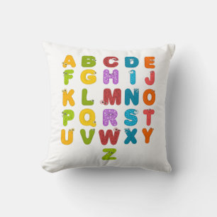 Cojín Decorativo Letras Bonitas Aprendizaje Divertido Alfabeto Colo