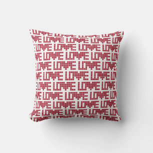 Cojín Decorativo Letras cuadradas de amor rojas