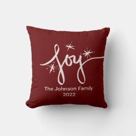 Cojín Decorativo Letras de Feliz Navidad Copos de Nieve Alegría Ros