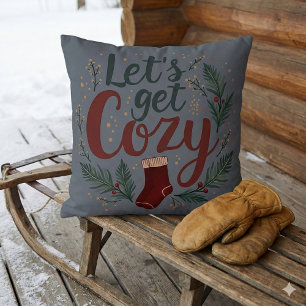 Cojín Decorativo Letras de Piña Navideña Acogedora