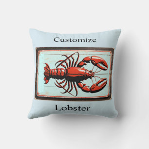 Cojín Decorativo Letrero de langosta vintage Thunder_Cove
