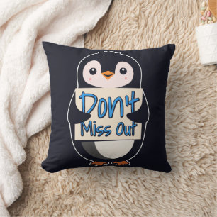 Cojín Decorativo Letrero de pingüino no te pierdas