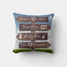 Letrero Direccional de Boda Rústica