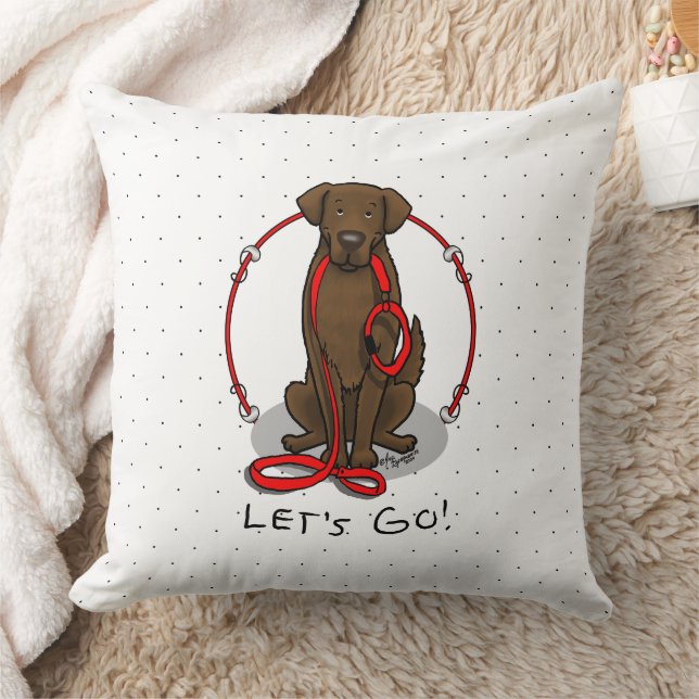 Cojín Decorativo Let's Go! Walk Flat-Coated Retriever Dog (liver) (Manta)