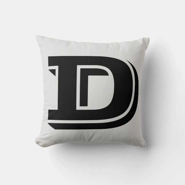 COJÍN DECORATIVO LETTER D MONOGRAM PILLOW (Anverso)