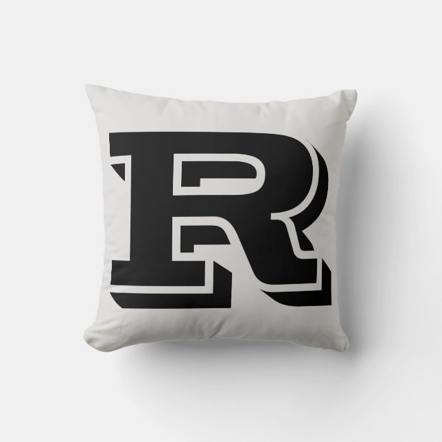 COJÍN DECORATIVO LETTER R MONOGRAM PILLOW (Anverso)