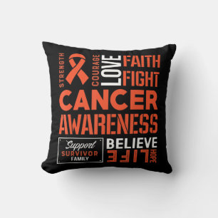 Cojín Decorativo Leucemia contra el cáncer Cinta 3