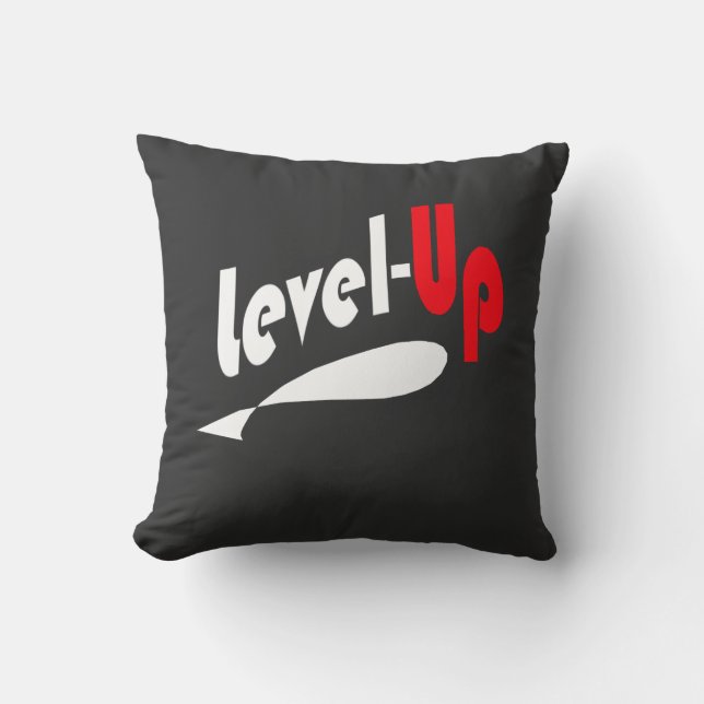 Cojín Decorativo Level-Up Black throw pillow (Anverso)