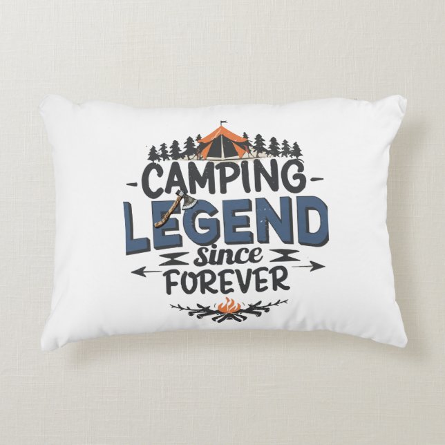Cojín Decorativo Leyenda de camping desde siempre (Anverso)