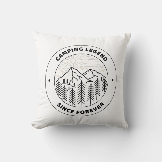 Cojín Decorativo Leyenda de camping desde siempre (Anverso)