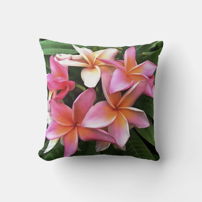 Cojín Decorativo Leyenda De Flor De Frangipani Pink Pálido (Anverso)