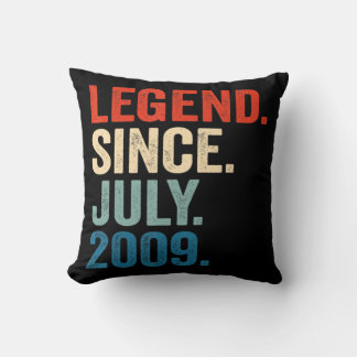 Cojín Decorativo Leyenda de regalos de 13 años desde julio de 2009