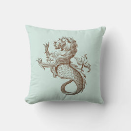 Cojín Decorativo Leyenda del mar de Mer-Lion vintage en verde claro