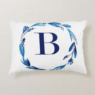 Cojín Decorativo Leyenda floral azul 'B'