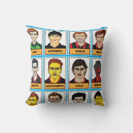Cojín Decorativo Leyendas De Fútbol De Milán Rojo Y Negro