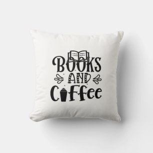 Cojín Decorativo Leyendo Libros De Arte Y Café