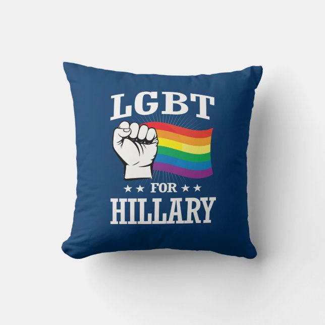 COJÍN DECORATIVO LGBT PARA HILLARY (Anverso)