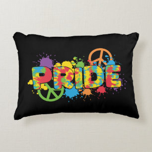 Cojín Decorativo LGBTQ - Orgullo - Colores arcoiris pintan salpicad