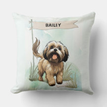 Lhasa Apso Acuarela Perro Personalizado